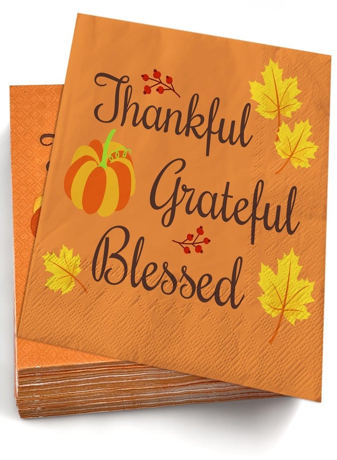 OHOME Thanksgiving Napkins | Thanksgiving Table Decor for Indoor Outdoor - Friendsgiving Party Decorations Favors Supplies for Dinner,Fall Tissue Plates Paper Disposable Placemats - Image 1
